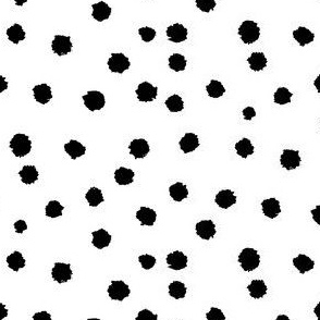 Painted Polka Dot // Black on White