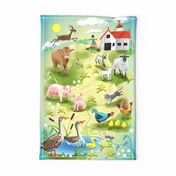 Farm Animals Towel w Border