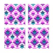 Aztec pink purple large diamonds Fabric