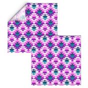 Aztec pink purple large diamonds Fabric