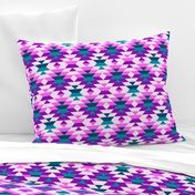 Aztec pink purple large diamonds Fabric