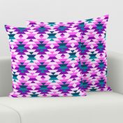 Aztec pink purple large diamonds Fabric