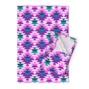 Aztec pink purple large diamonds Fabric