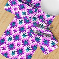 Aztec pink purple large diamonds Fabric