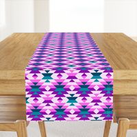 Aztec pink purple large diamonds Fabric