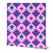 Aztec pink purple large diamonds Fabric