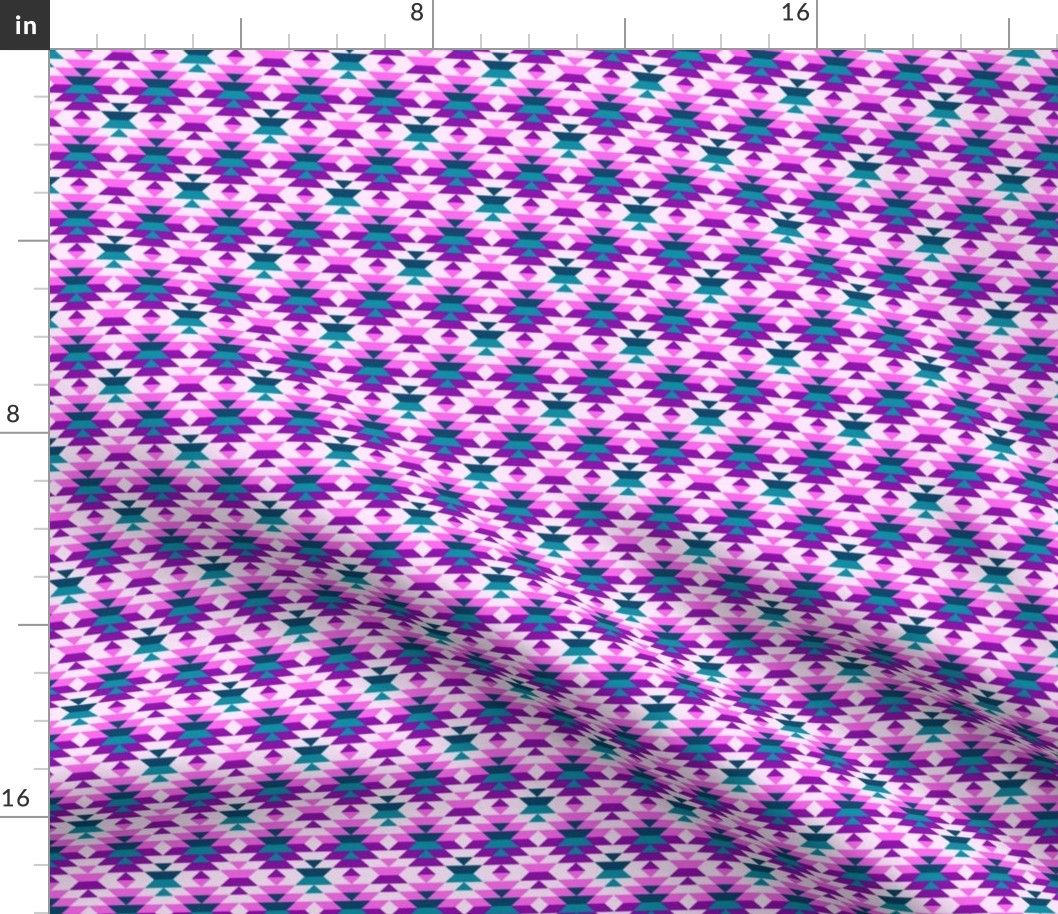 Aztec diamonds small scale pink purple