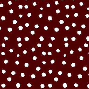 Painted Polka Dot // Maroon Red
