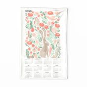 2020Linocut Hare Calendar