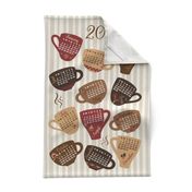 2024 Coffee Calendar Tea Towel for Linen Cotton Canvas