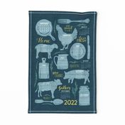 2022 Modern Farmhouse Tea Towel // Sing for Your Supper Collection // © ZirkusDesign 