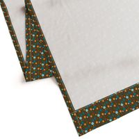 Groovy Brown Teal Bird Dots Coordinate