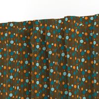 Groovy Brown Teal Bird Dots Coordinate