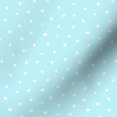 10" White Polka Dots and Snow on Blue for Christmas - large