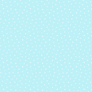 10" White Polka Dots and Snow on Blue for Christmas - large