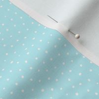 White Polka Dots and Snow on Blue for Christmas - small