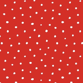 White Polka Dots on Red for Christmas - large