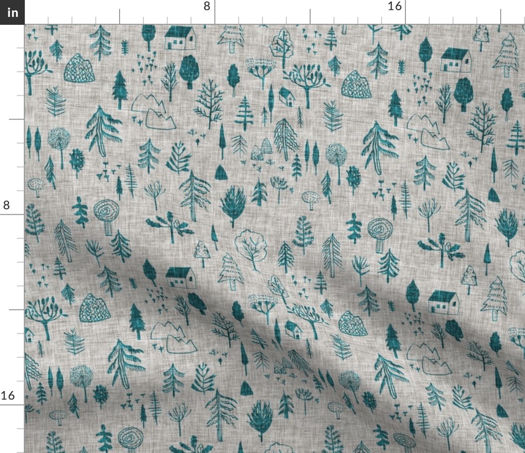 Happy Forest (teal) MED