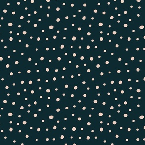 14" Hand drawn fun polka dots on petrol