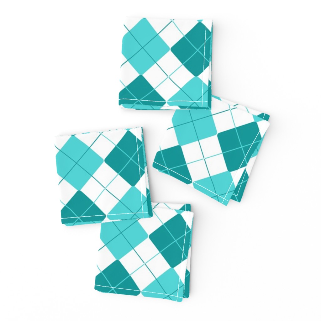 Teal Robin's Egg Blue Alternating Argyle