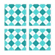 Teal Robin's Egg Blue Alternating Argyle