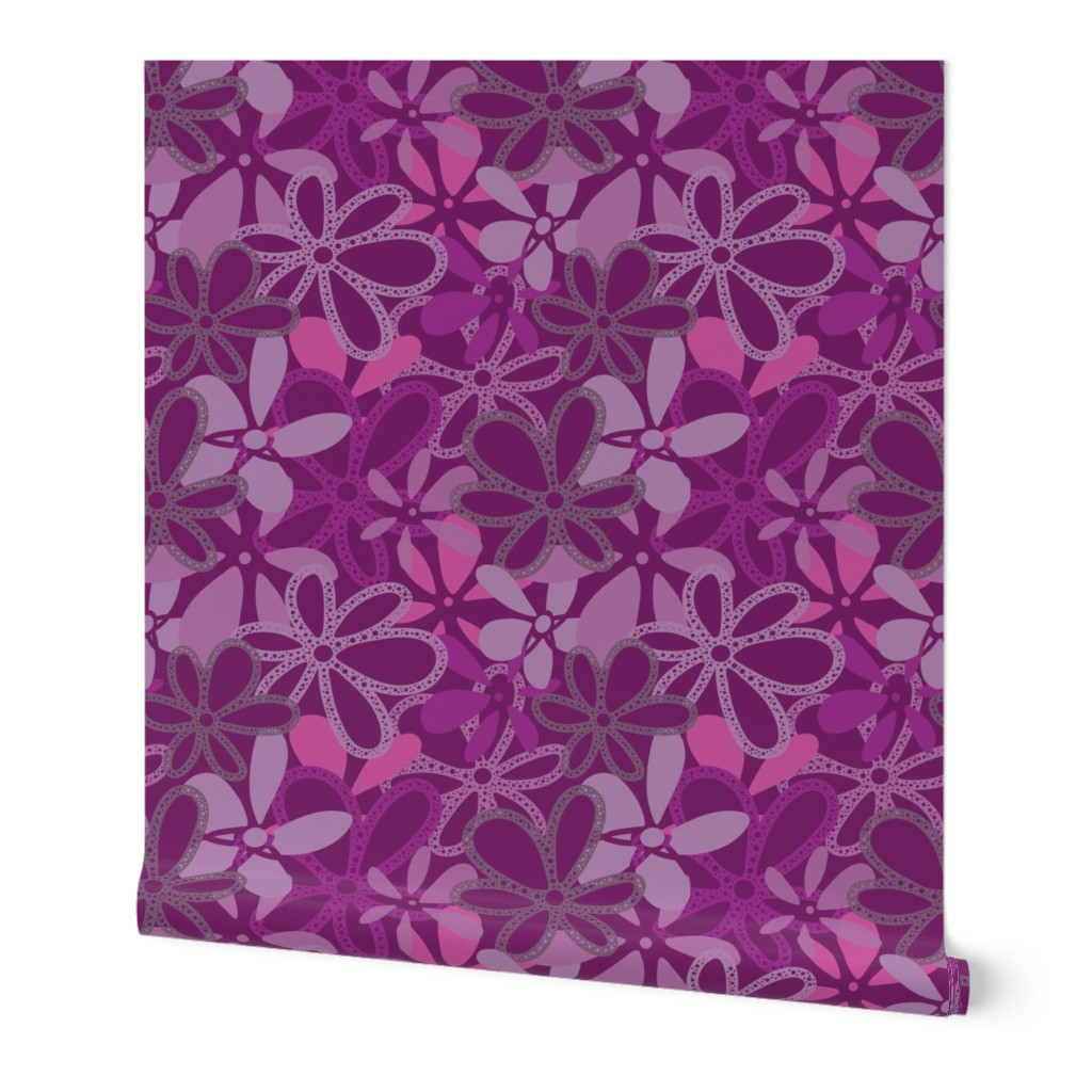 Retro Pink Purple Flower Texture