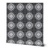 Aztec Black and White Floral Mandalas