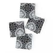 Aztec Black and White Floral Mandalas