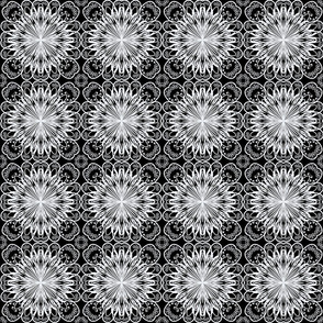 Aztec Black and White Floral Mandalas