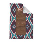 2024 Tea Towel Calendar-Mid Century Modern Starburst 