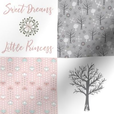 Sweet Dreams Little Princess Pink Cheater Quilt