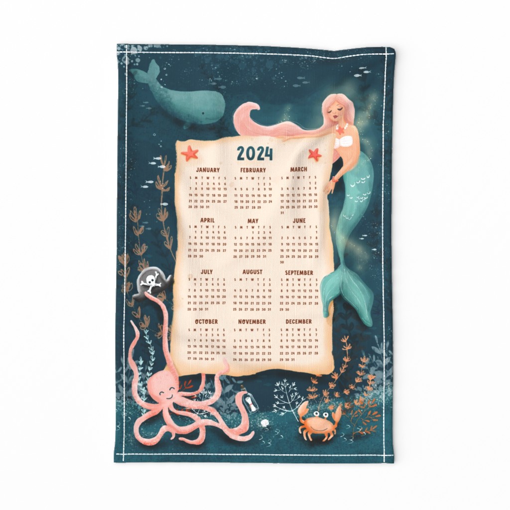 Dreamy mermaid tea towel 2024 wall hanging