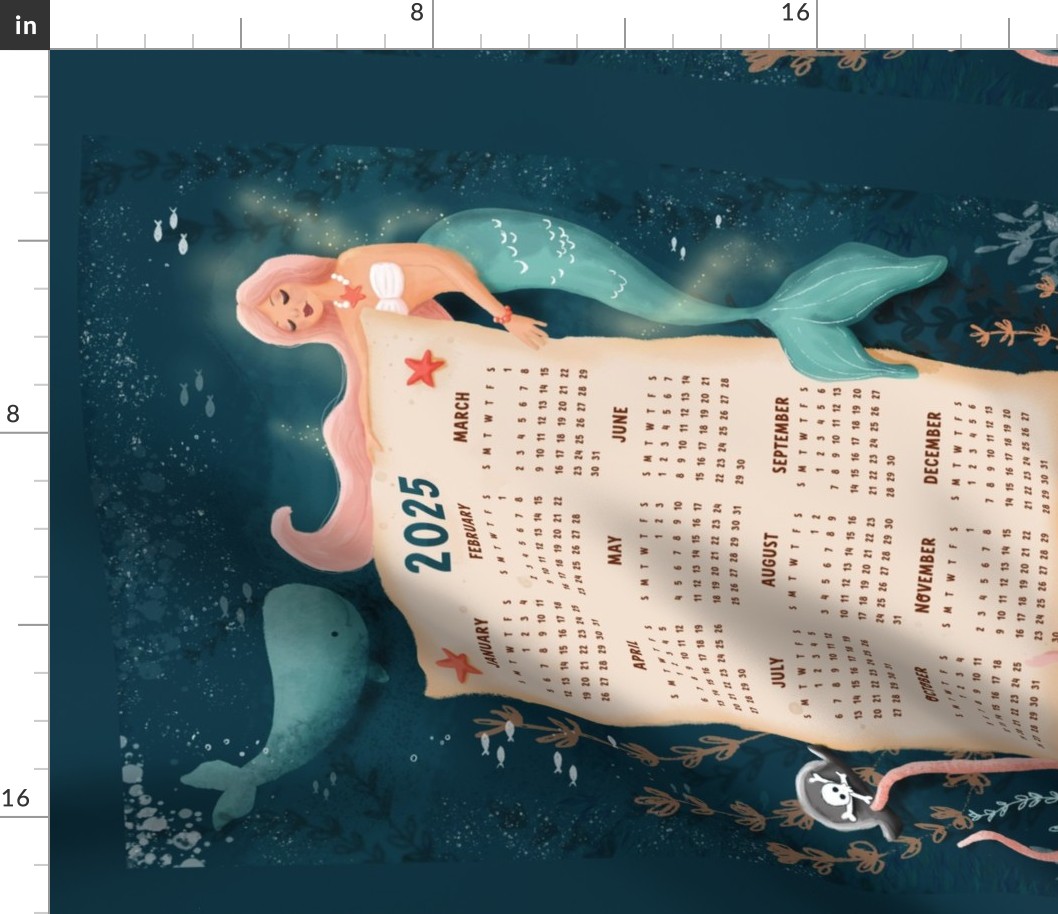 Dreamy mermaid tea towel 2024 wall hanging