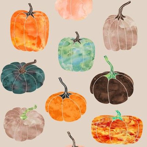 8" Watercolor Pumpkins // Pearl Bush