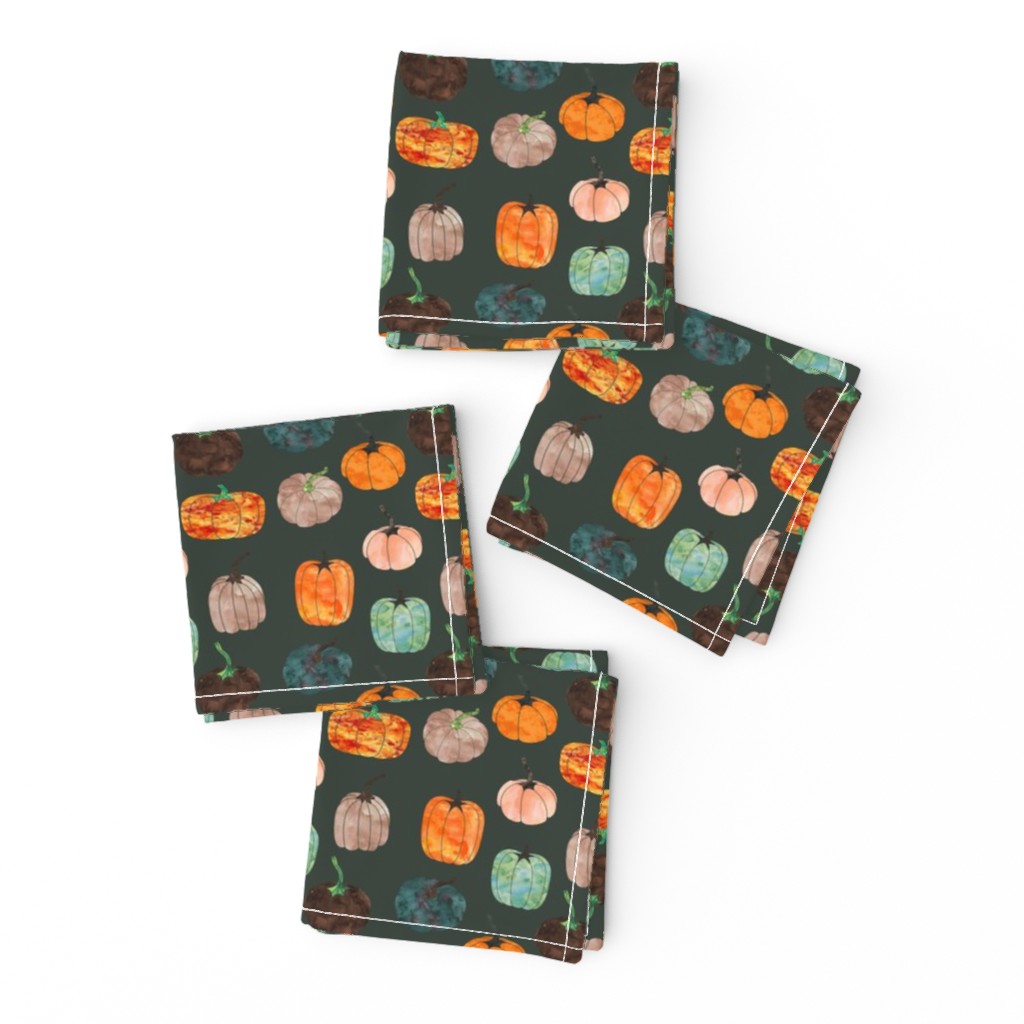 4" Watercolor Pumpkins // Lunar Green