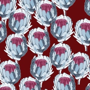 Block Inked Protea Red-01