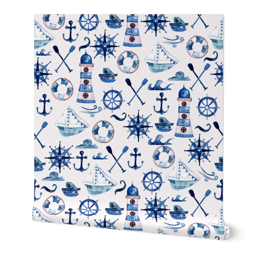 Watercolor Nautical pattern