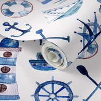 Watercolor Nautical pattern