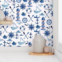 Watercolor Nautical pattern