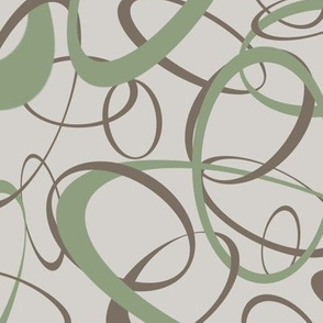 funky loops pattern - sage and brown 