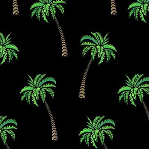 Coconut Palms on Black