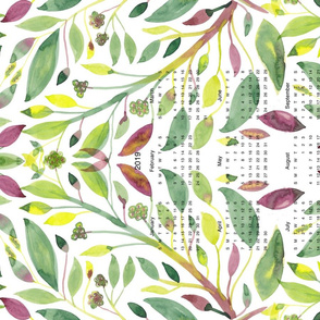 WINTER IVY 2019 CALENDAR TEATOWEL