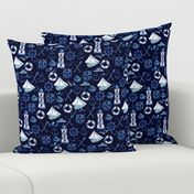 Watercolor Nautical Design - Navy