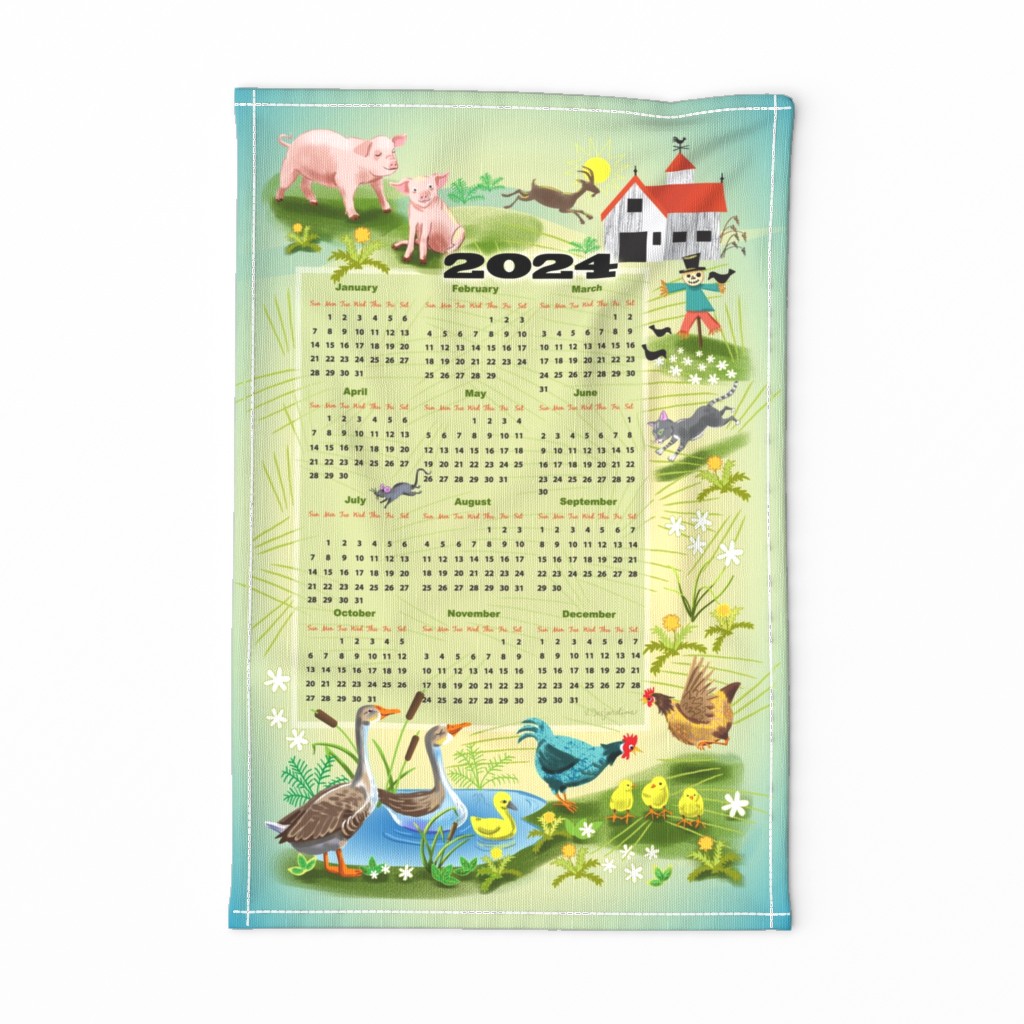 2024 Farm Wall Hanging Calendar