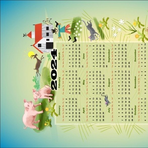 2024 Farm Wall Hanging Calendar