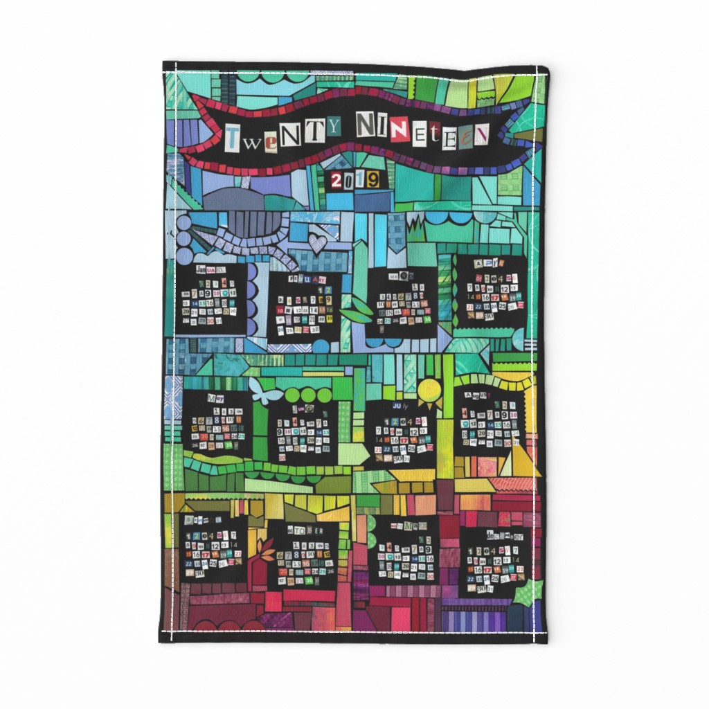 Rainbow Mosaic Tea Towel Calendar 2019