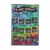 Rainbow Mosaic Tea Towel Calendar 2019