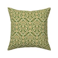 Gold and Green Damask