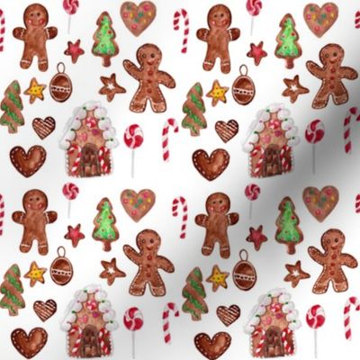 4" Gingerbread Christmas // White