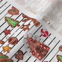 4" Gingerbread Christmas // Black and White Stripes